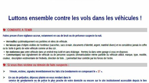 Lutte contre les vols