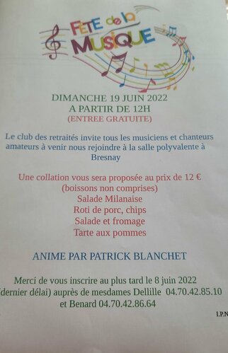 Fête de la musique 2022 à Bresnay